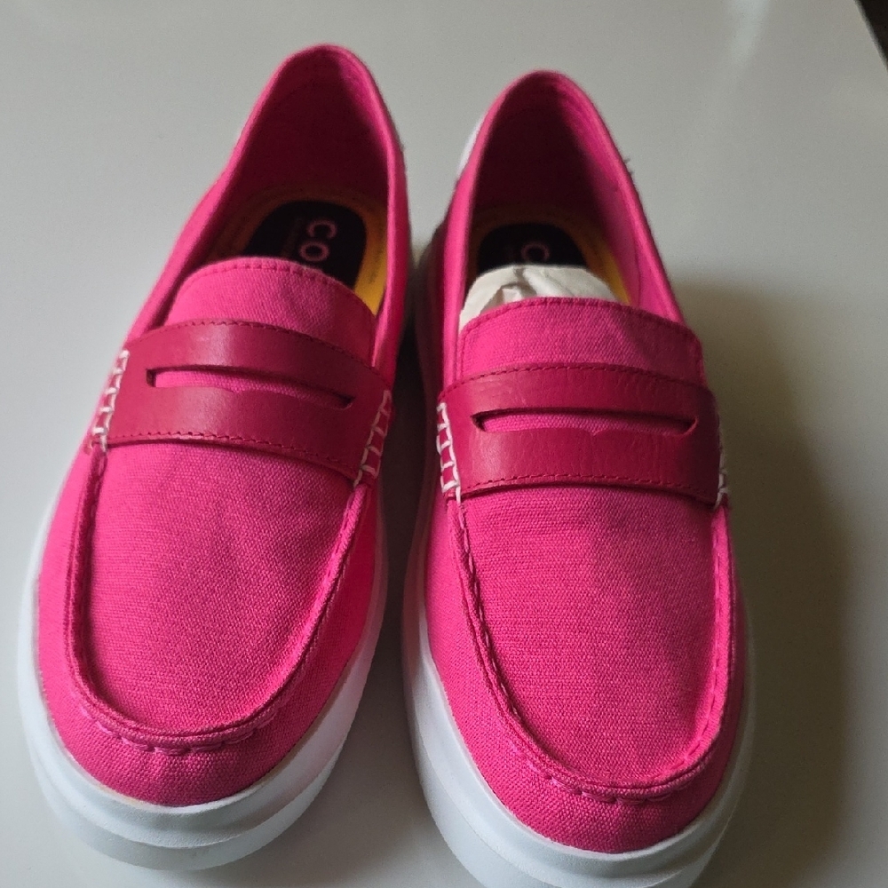 Cole Haan Pink and White Slip-On‎ Loafers